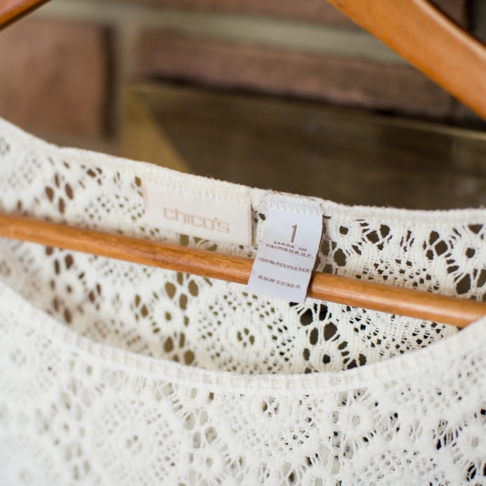 Chicos Lace Crochet Top
